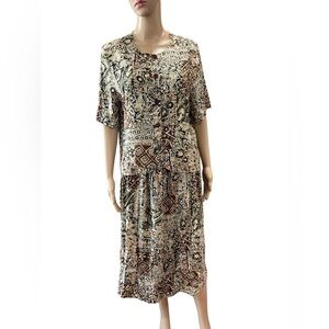 Fritzi of California two piece skirt tunic set tribal ethnic vintage 80’s-L